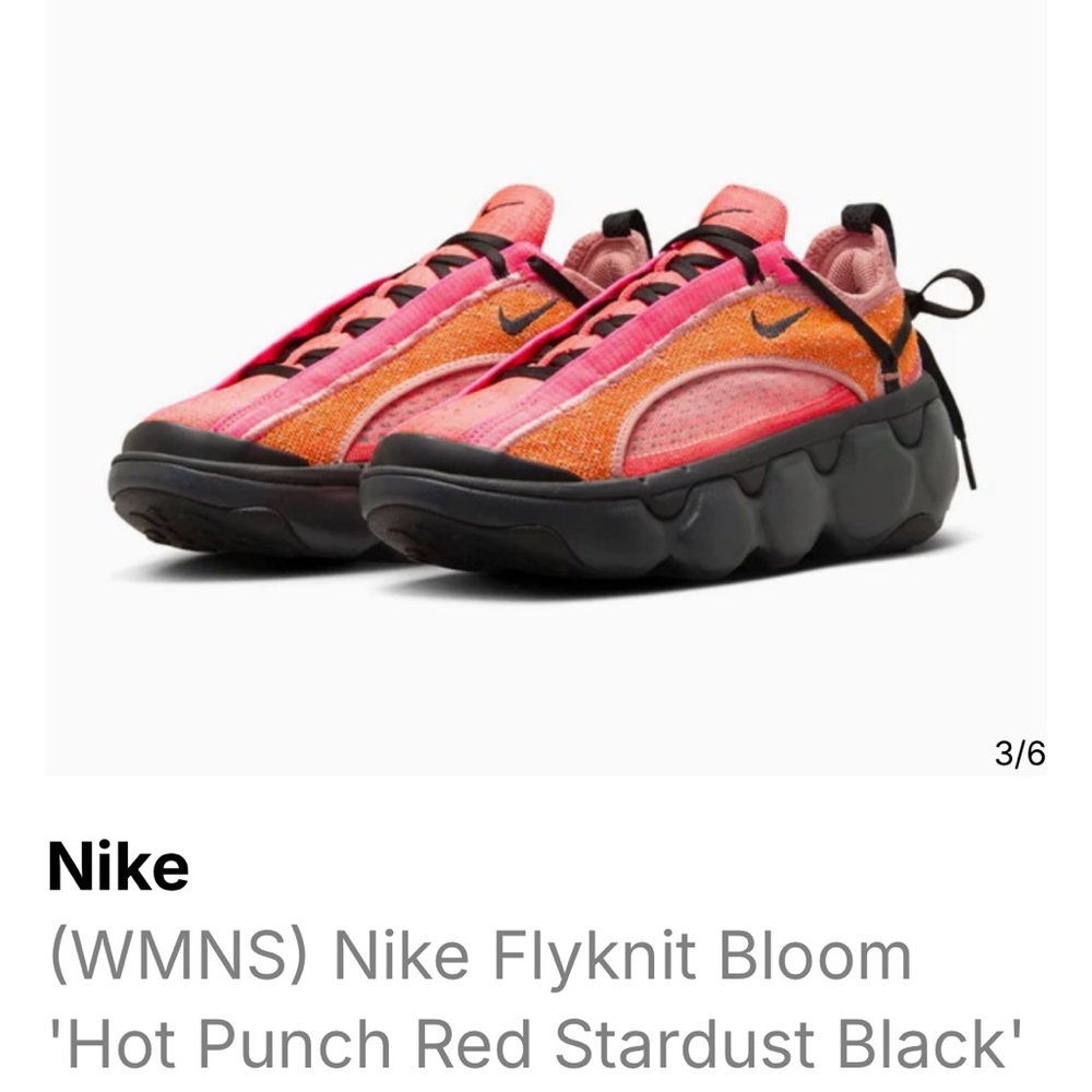 Nike Kids Flyknit Bloom Shoes - Hot Punch Red and Black